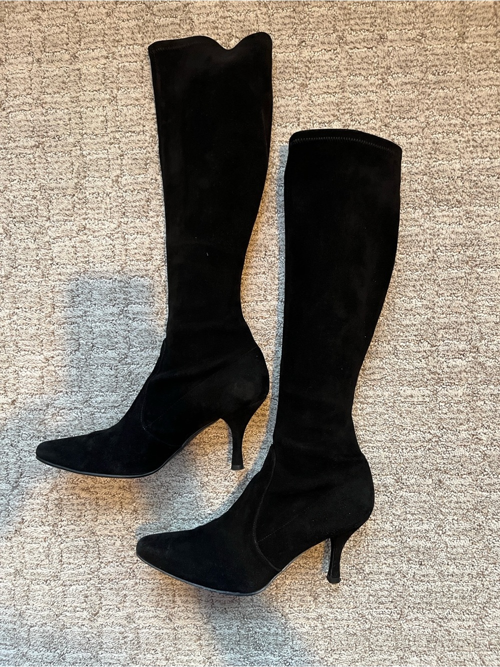 Stuart Weitzman Black Suede Over-the-Knee Boots